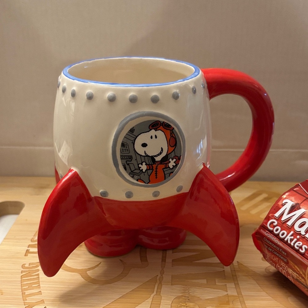 Peanuts Snoopy Rocket Mug - Red and White